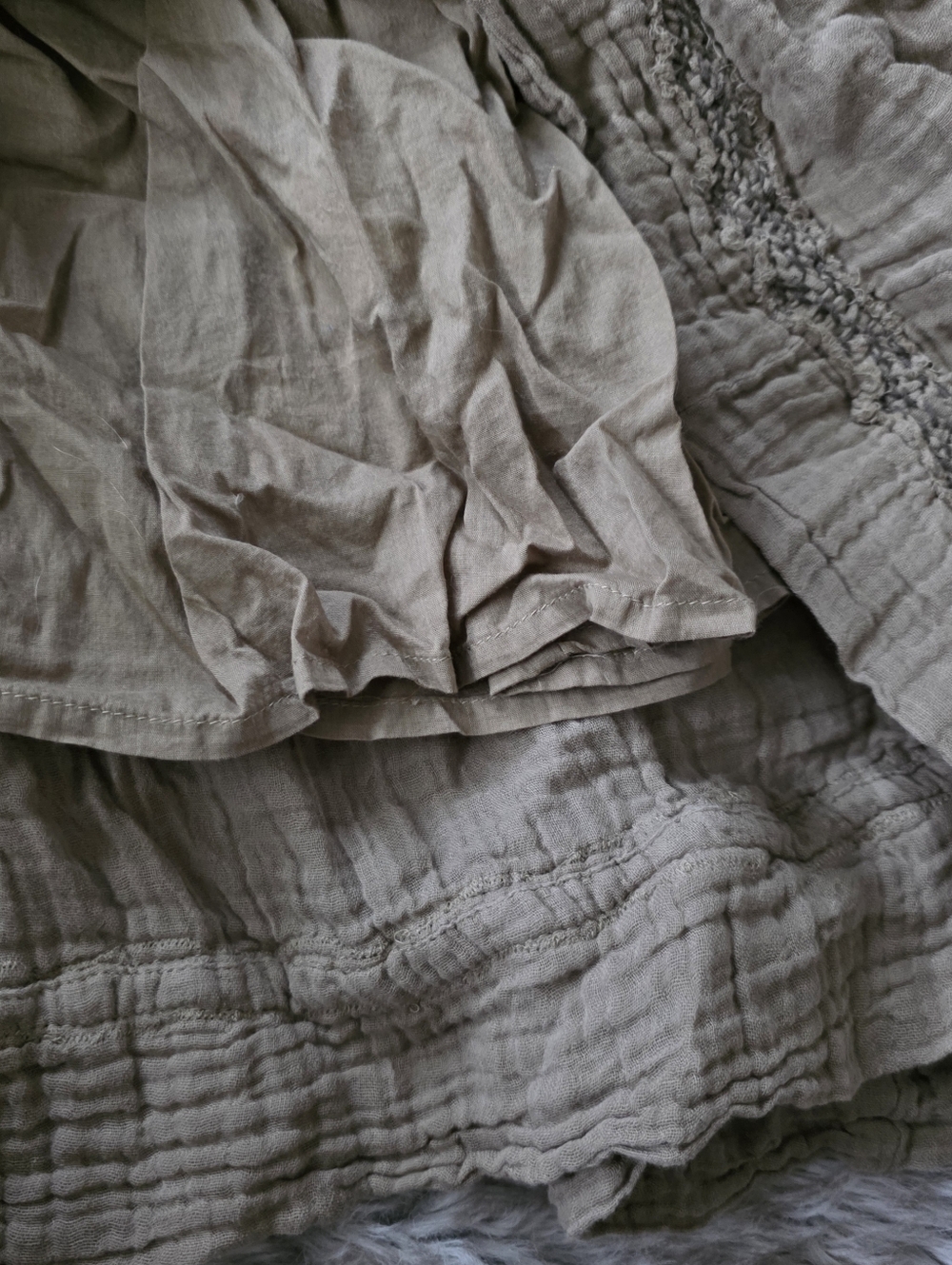 Free People Toledo Embroidered Midi Dress Greyed Olive Green Lantern Sleeve - Picture 10 of 15